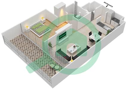 Azizi Aliyah Residence - 1 Bedroom Apartment Unit 5 FLOOR 2 Floor plan