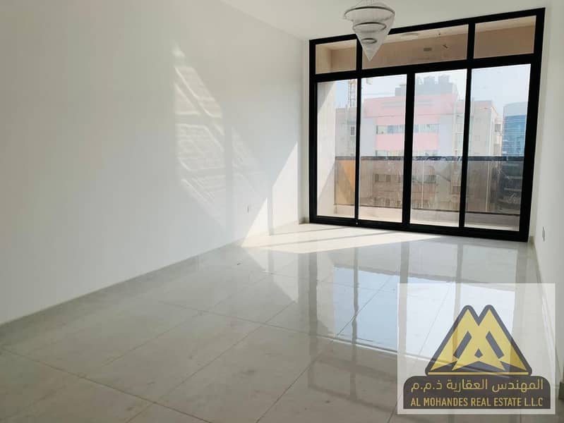 One bedroom and living room with balcony, built-in wardrobes, near the university and court, easy access to Dubai and Sharjah.