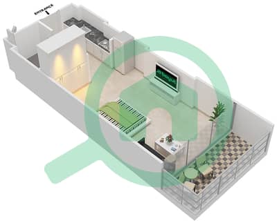 Azizi Aliyah Residence - Studio Apartment Unit 12 FLOOR 2 Floor plan