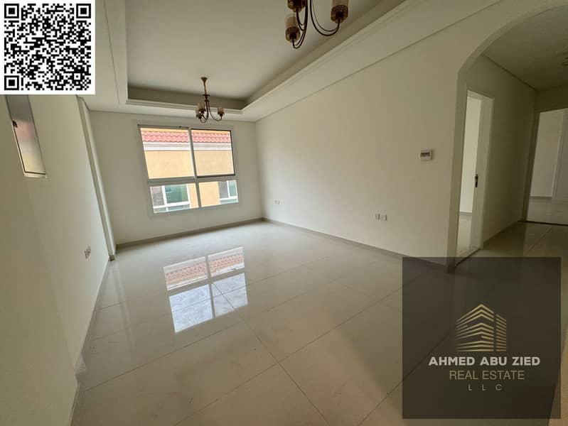 Brand new 2BHK apartment for rent in Ajman Al Mowaihat 3, spacious layout, super deluxe finishing, central AC, 2 bathrooms, built-in wardrobes, 1 mon