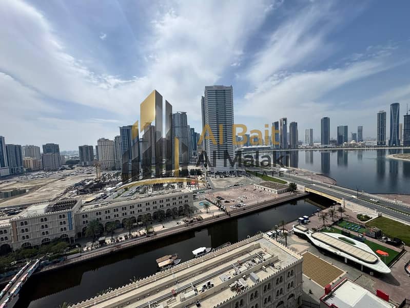 Apartment for annual rent Area: Al Qasba Number of bedrooms: 3 master bedrooms Maid's room: master Bathrooms: 5 Air conditioning: central, f