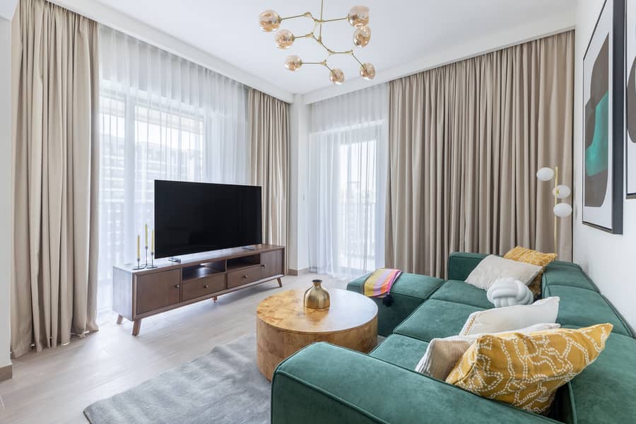 Fully Furnished 1BR | Beachfront Living | Short-Term Rental | Lotus Creek Beach, Creek Harbour