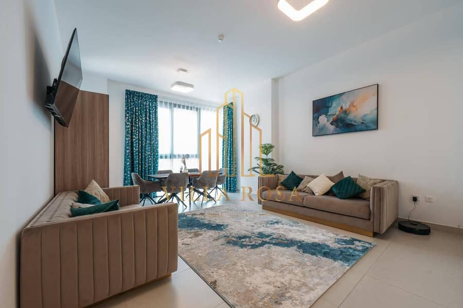 Luxury furnished apartment with a sea view + pools and full amenities… a lifestyle experience you don’t want to miss in Sharjah!