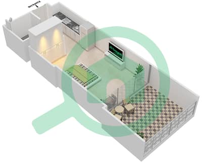 Азизи Алия Резиденс - Апартамент Студия планировка Единица измерения 16 FLOOR 3