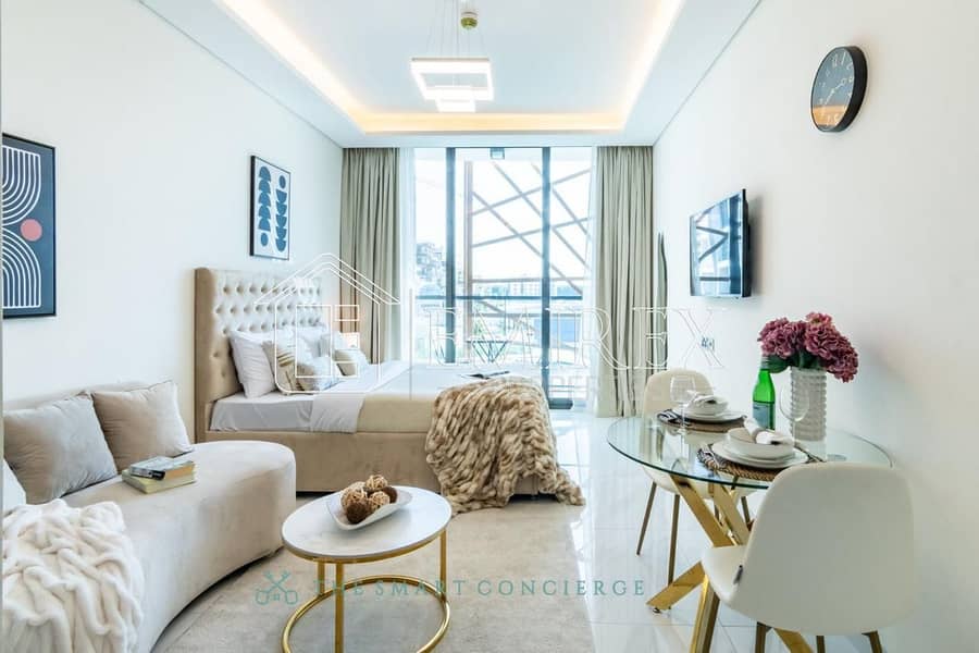 Furnished Studio | Balcony | Pool & City View