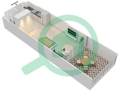Azizi Aliyah Residence - Studio Apartment Unit 3 FLOOR 2 Floor plan