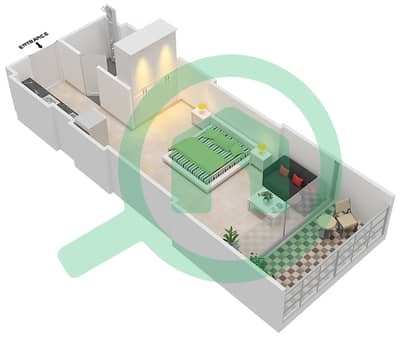 Азизи Алия Резиденс - Апартамент Студия планировка Единица измерения 12 FLOOR 4-5