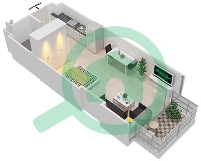 Azizi Aliyah Residence - Studio Apartment Unit 27 FLOOR 4 Floor plan