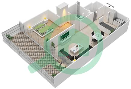Azizi Aliyah Residence - 1 Bedroom Apartment Unit 31 FLOOR 4 Floor plan