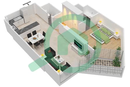 Azizi Aliyah Residence - 1 Bedroom Apartment Unit 31 FLOOR 5 Floor plan