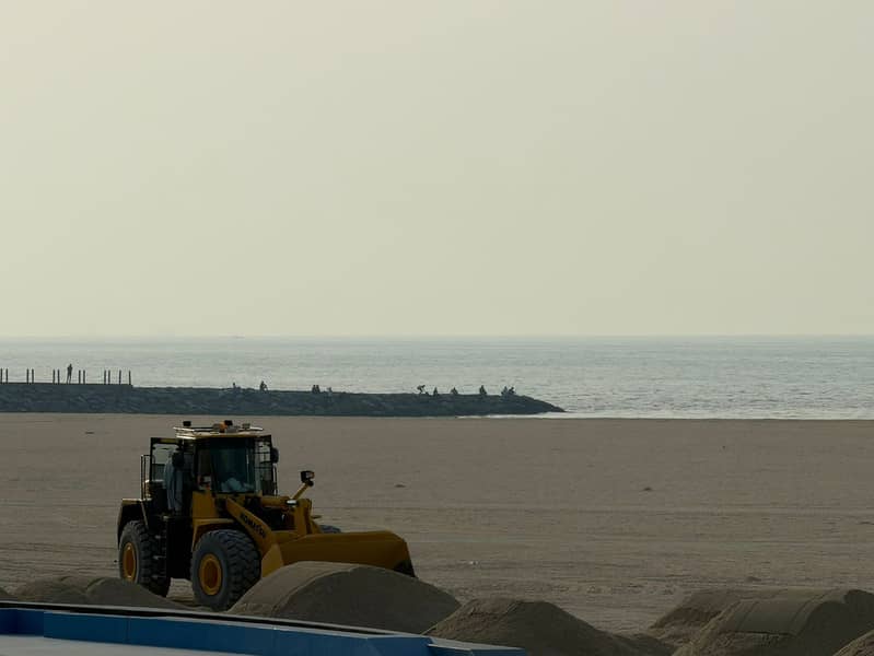 Lowest prices in Ajman - Two bedrooms and a living room - Central air conditioning - Sea view