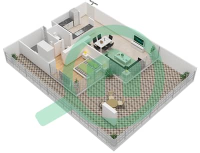 المخططات الطابقية لتصميم الوحدة 10  FLOOR 6 شقة 1 غرفة نوم - علياء ريزيدنس