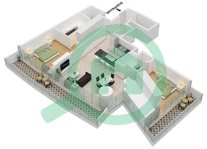 DAMAC Heights - 2 Bedroom Apartment Unit A07 FLOOR 12 Floor plan