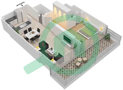 Azizi Aliyah Residence - 1 Bedroom Apartment Unit 17 FLOOR 10 Floor plan