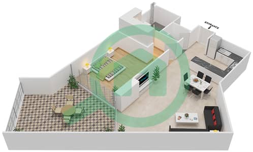 Azizi Aliyah Residence - 1 Bedroom Apartment Unit 19 FLOOR 10 Floor plan