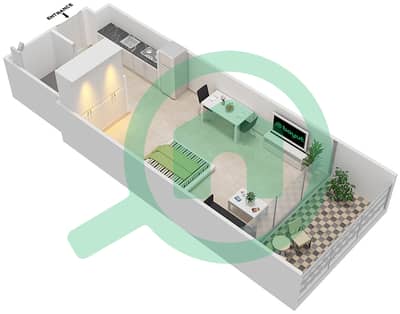 Azizi Aliyah Residence - Studio Apartment Unit 4 FLOOR 11-13 Floor plan