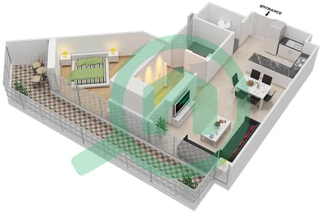 Azizi Aliyah Residence - 1 Bed Apartments Unit 6 Floor 11 Floor plan