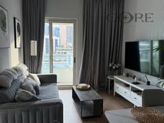 شقة بغرفة نوم واحدة | برج مارينا فيو A | مفروشة | شرفة وإطلالة على المدينة