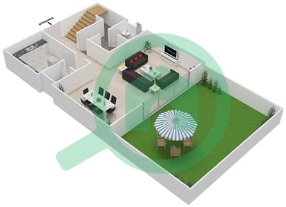 المخططات الطابقية لتصميم الوحدة TH3 تاون هاوس 2 غرفة نوم - غولف بروميناد 2