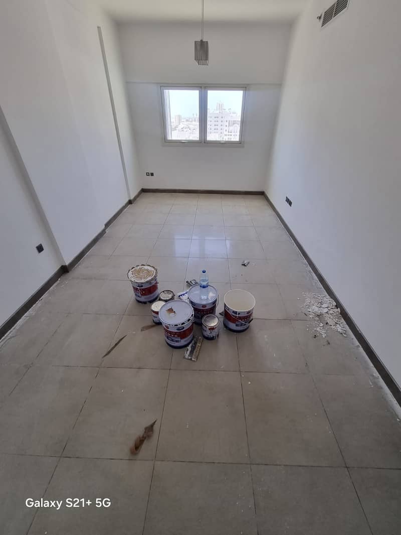 Apartment for rent in Al Qasimia near Rolla one bedroom hall master 2 bathrooms central AC wardrobes gym pool yearly 36000 AED 4 payments 2000 deposit