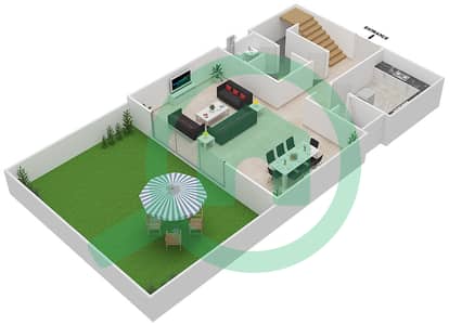 高尔夫长廊公寓2区 - 2 卧室联排别墅单位TH6戶型图