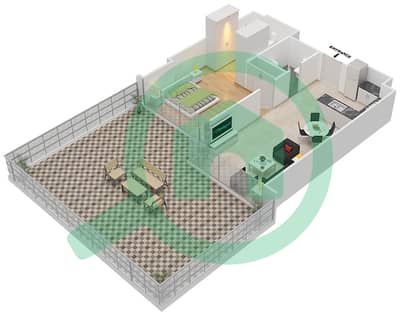 المخططات الطابقية لتصميم الوحدة 3 FLOOR 3 شقة 1 غرفة نوم - غولف بروميناد 2