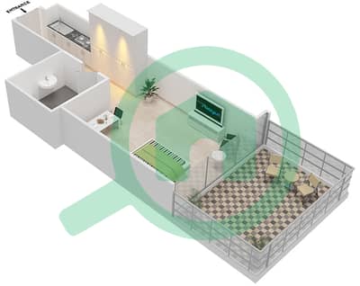 Golf Promenade 2 - Studio Apartment Unit 5  FLOOR 3 Floor plan