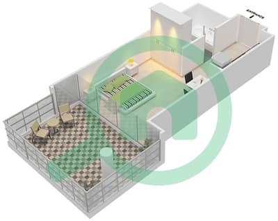 المخططات الطابقية لتصميم الوحدة 4  FLOOR 4-6 شقة استوديو - غولف بروميناد 2