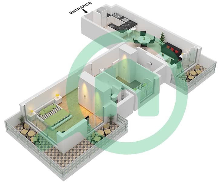 Type C Unit 10 Floor 5,8 Stonehenge Residences - 1 Bedroom Apartment Type/unit C / UNIT 10 FLOOR 5,8 Floor plan Type C Unit 10 Floor 5,8 interactive3D