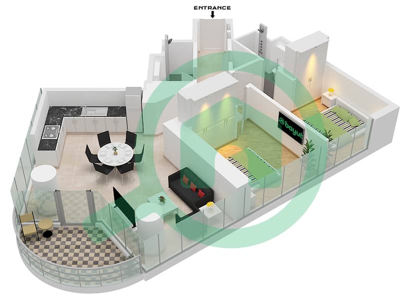 Floor plans for Type/unit B / UNIT 13 FLOOR 3-32 2-bedroom Apartments ...