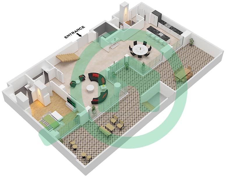 Type A Unit 2-3 Floor Ground Lower City Walk Crestlane 3 Building B - 4 Bedroom Apartment Type/unit A / UNIT 2-3 Floor plan Type A Unit 2-3 Floor Ground Lower interactive3D
