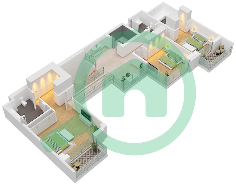 Type A Unit 2-3 Floor Ground Upper City Walk Crestlane 3 Building B - 4 Bedroom Apartment Type/unit A / UNIT 2-3 Floor plan Type A Unit 2-3 Floor Ground Upper interactive3D