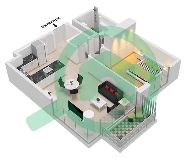 Type B Unit 1 Floor 1-9 Type B Unit 1 Floor 1-9