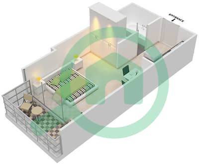 Golf Promenade 2 - Studio Apartment Unit 2  FLOOR 7 Floor plan