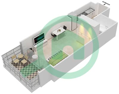 Golf Promenade 2 - Studio Apartment Unit 3B  FLOOR 7 Floor plan
