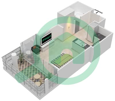 Golf Promenade 2 - Studio Apartment Unit 12  FLOOR 6 Floor plan