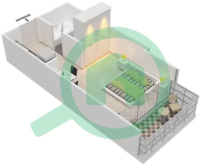 Golf Promenade 2 - Studio Apartment Unit 2 FLOOR 7 Floor plan