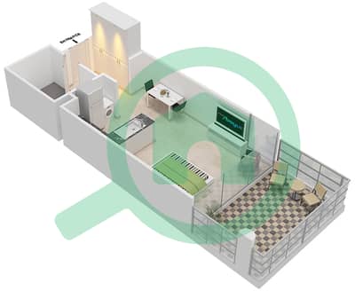 Golf Promenade 2 - Studio Apartment Unit 3  FLOOR 8 Floor plan