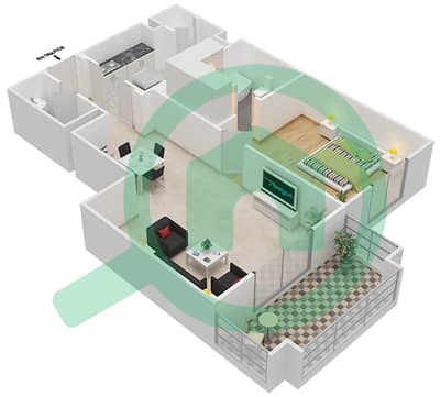Zaafaran 2 - 1 Bedroom Apartment Unit 12\FLOOR 1-3 Floor plan