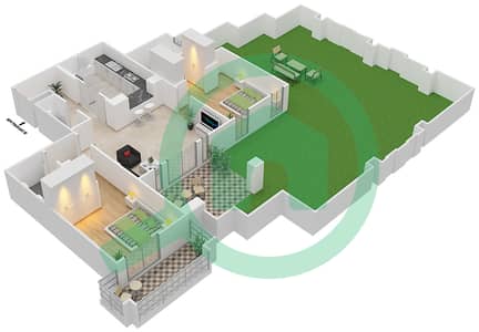 Zaafaran 2 - 2 Bedroom Apartment Unit 13\GROUND FLOOR Floor plan