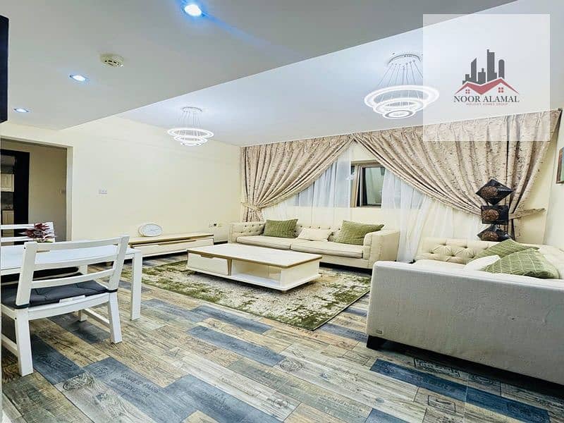 Sharjah, Al Nabaa, first occupancy, one bedroom, living room, kitchen and bathroom. Price 3500 including internet.