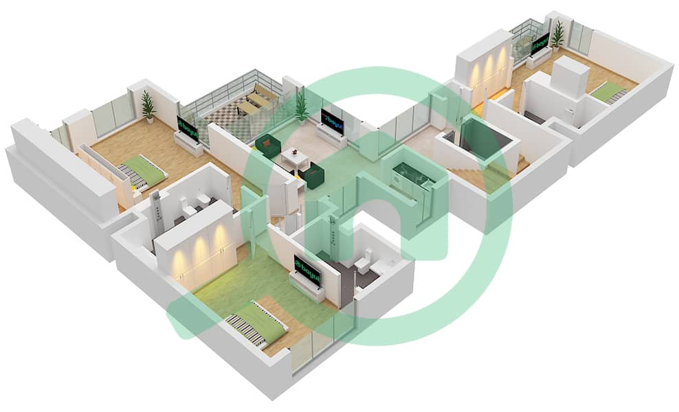 Floor First Sobha Reserve - 5 Bedroom Villa Type F Floor plan Floor First interactive3D
