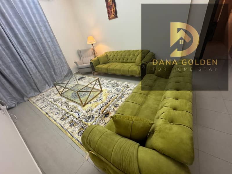 Two-bedroom apartment for rent in Al Qasimia, excellent furnishings