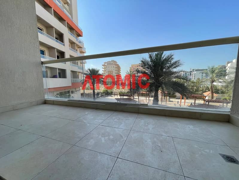 Large studio with big balcony for rent in warsan 4