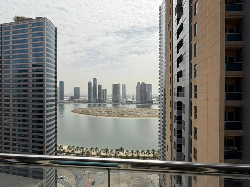 Sea view luxury 3BHK with balcony and maid’s room gym pool free parking prime location with easy access to Dubai