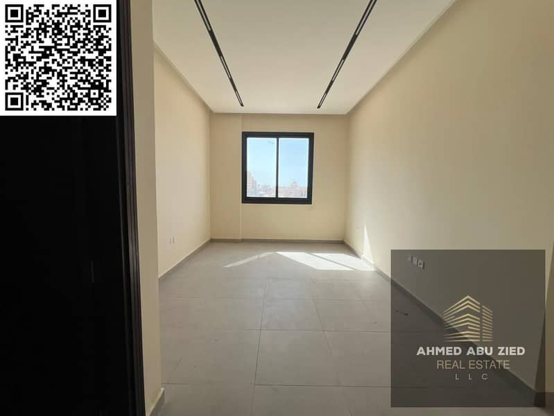 Brand new 1BHK apartment for rent in Al Jurf 3, prime location near Sheikh Mohammed Bin Zayed Road, master bedroom, 2 bathrooms, balcony, central AC,