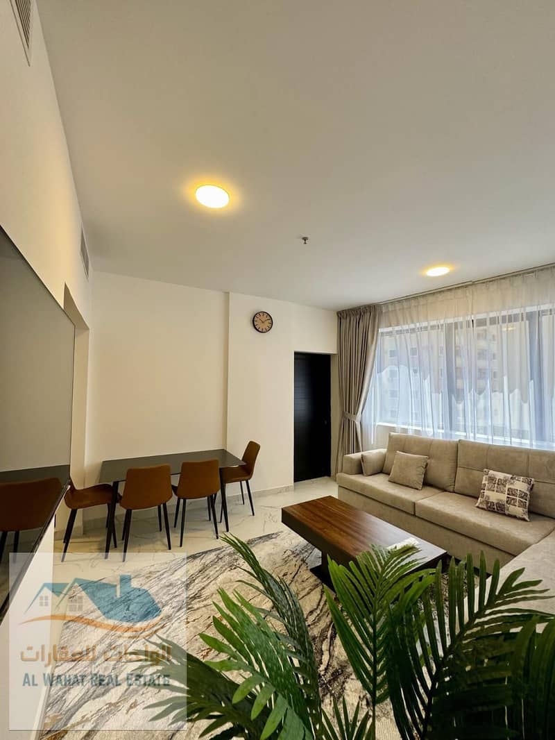 A fully furnished one-bedroom apartment is now available for monthly rent in Ajman Corniche. Don't miss the opportunity to live in one of the finest a