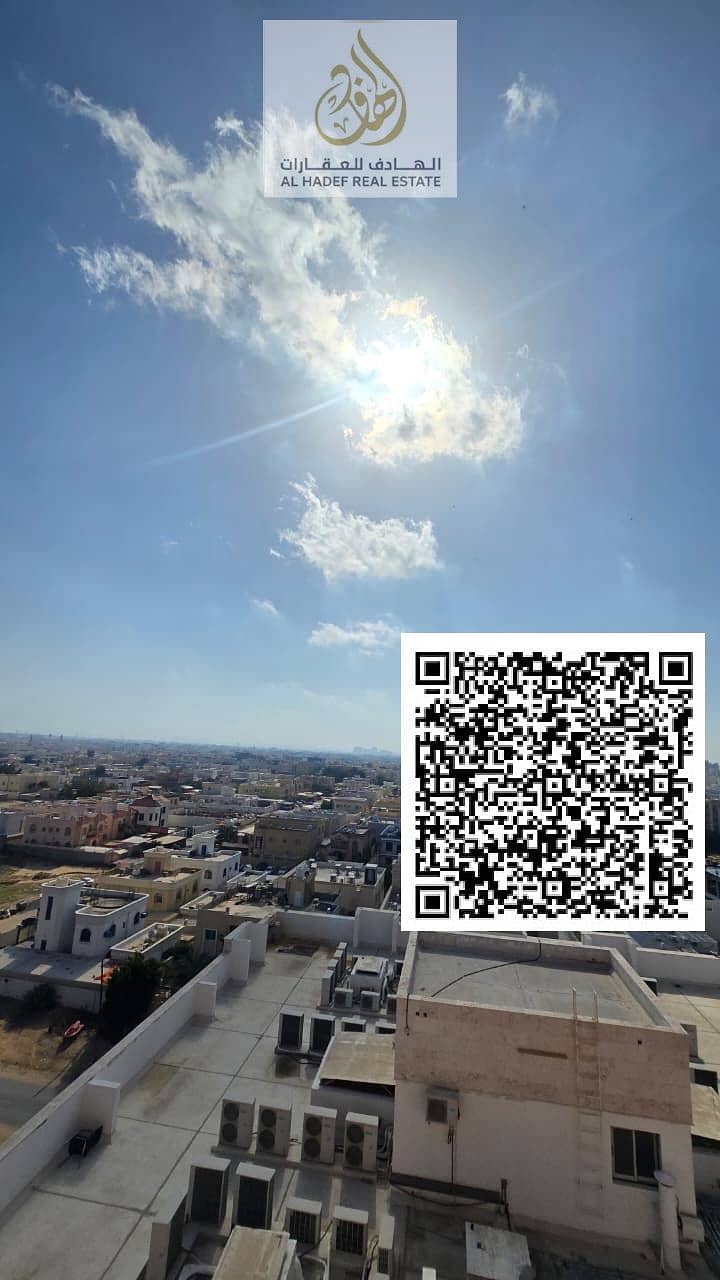 For rent in Ajman Al Rawda 1, 1-bedroom apartment with living room, 2 bathrooms, master room, central gas, prime location near Dubai & Sharjah exits,