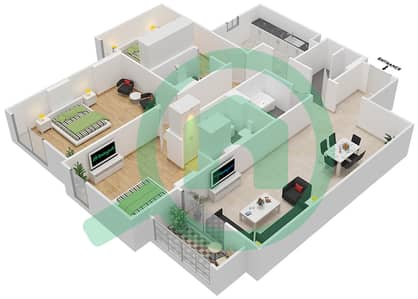 Janayen Avenue - 3 Bedroom Apartment Unit 205 C Floor plan
