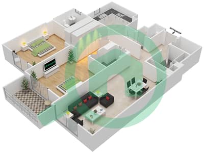 Janayen Avenue - 2 Bedroom Apartment Unit 204 C Floor plan
